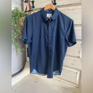 Men's Navy Blue Casual Button Down Shirt